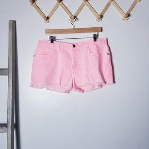 CURRENT/ELLIOTT NEON CORAL COLOR SHORTS SIZE 32